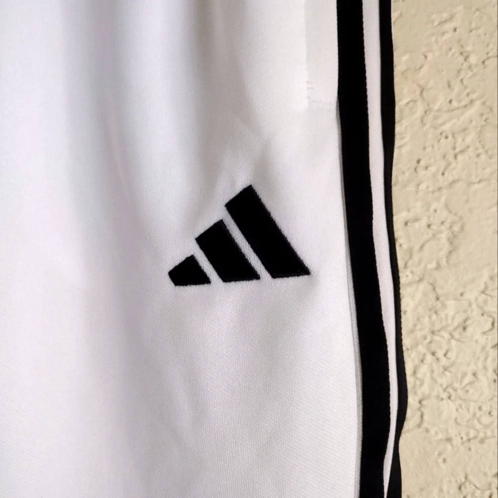 Adidas Boys White Slim Fit Tapered Pants Football - Picture 5 of 8